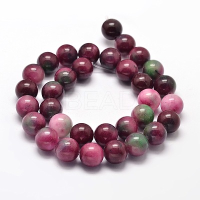 Dyed Natural Malaysia Jade Round Bead Strands G-L395-40-8mm-1