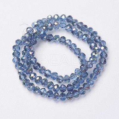 Electroplate Transparent Glass Beads Strands LS-EGLA-A034-T8mm-S09-1