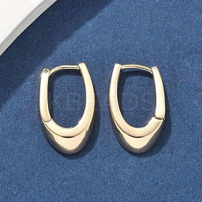 U-Shaped Brass Hoop Earrings EJEW-D320-14G-1