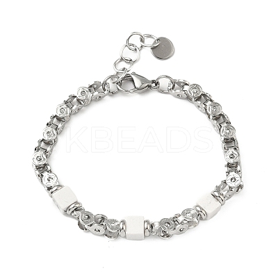 Natural Howlite Link Chain Bracelets for Women BJEW-Z148-06P-02-1