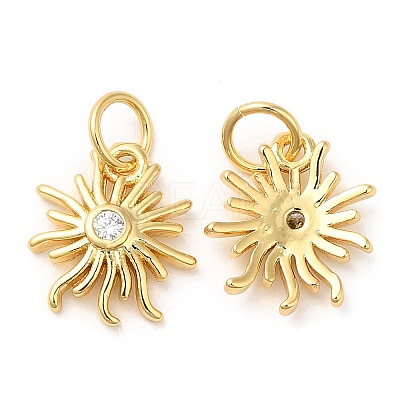 Brass with Cubic Zirconia Pendants KK-K332-18G-1