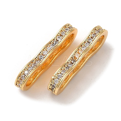 Brass Micro Pave Cubic Zirconia Multi-Strand Links KK-P239-03B-G-1