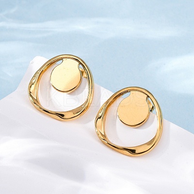 Ion Plating(IP)  304 Stainless Steel Stud Earrings EJEW-D281-21G-1