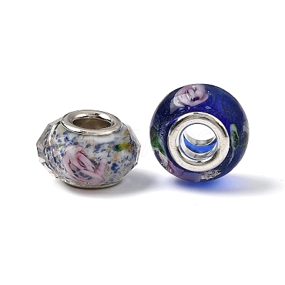 Rondelle Mixed Style Handmade Lampwork European Large Hole Beads LPDL-R007-1