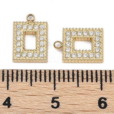 304 Stainless Steel Micro Pave Cubic Zirconia Pendants STAS-I325-025G-01-1