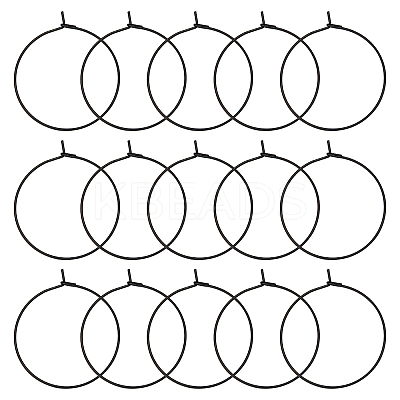 60Pcs 316L Surgical Stainless Steel Hoop Earring Findings STAS-DC0010-95-1