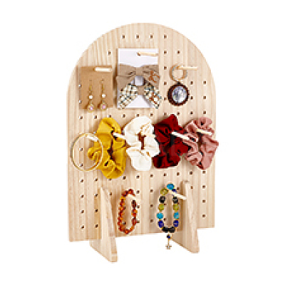 Arch Shaped Wooden Jewelry Display Stands ODIS-WH0331-09-1