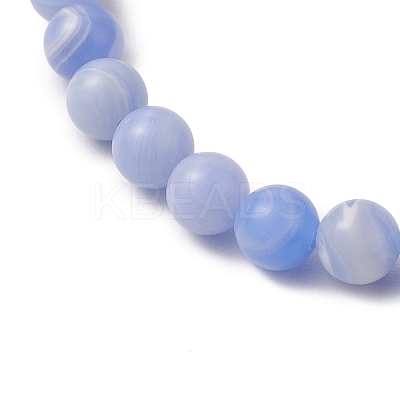 Natural Dyed Blue Lace Agate Beads Stretch Bracelets for Women BJEW-JB11260-1