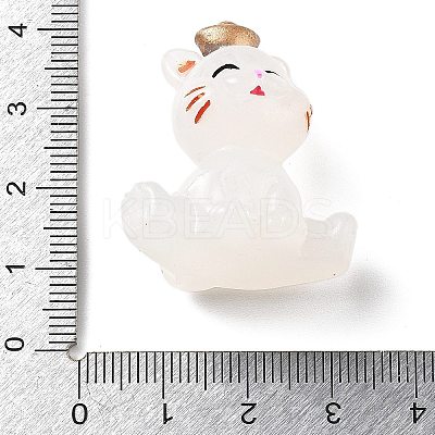 Luminous Resin Lucky Cat Display Decorations DJEW-P020-01D-1