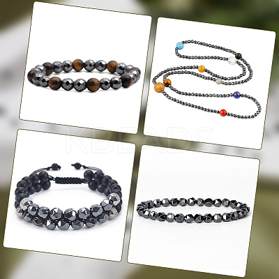 2 Strands Non-magnetic Synthetic Hematite Beads Strands G-AR0005-90-1