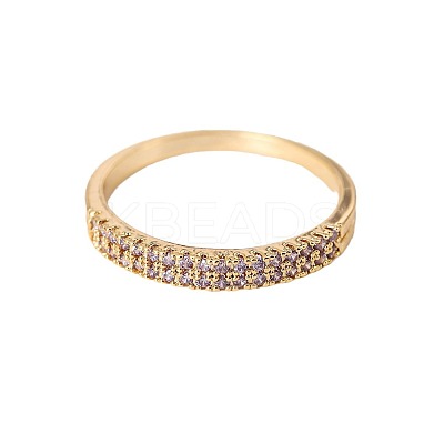Brass Micro Pave Cubic Zirconia Finger Rings for Women FS-WG59B22-03-1