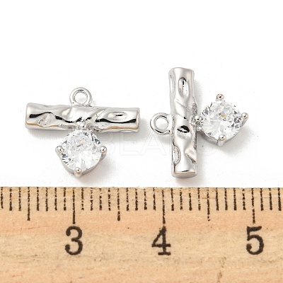 Brass Micro Pave Cubic Zirconia Charms KK-Q809-13P-1