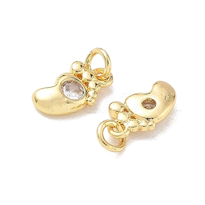 Brass Micro Pave Cubic Zirconia Charms KK-E797-01A-G-1