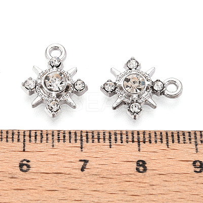 Rack Plating Alloy and Rhinestone Pendants PALLOY-T090-47P-1