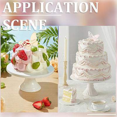 21Pcs 3 Colors Birthday Theme Mirror Effect Acrylic Birthday Cupcake Insert Card Decoration AJEW-SP0001-72A-1