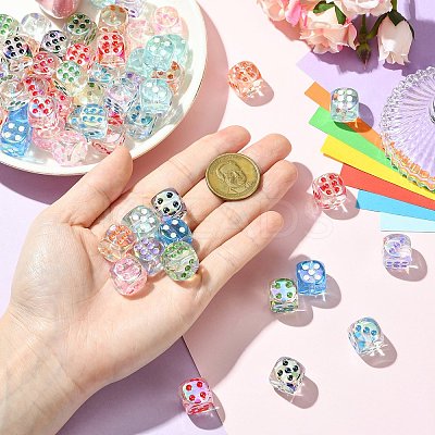 UV Plating Transparent Acrylic Beads MACR-CJC0004-32-1-1