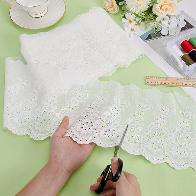 5 Yards Cotton Embroidery Flower Lace Ribbons OCOR-MA0001-29A-1