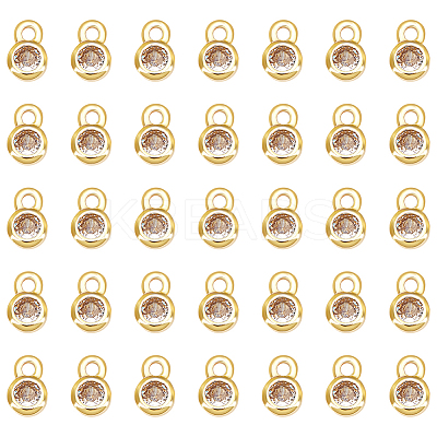 60Pcs Brass Micro Pave Cubic Zirconia Charms KK-UN0006-83G-1
