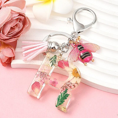 Resin & Acrylic & Faux Suede Tassel Keychain KEYC-YW00125-18-1