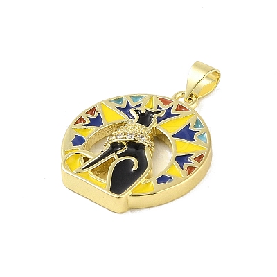 Brass Micro Pave Cubic Zirconia Pendants KK-E111-07G-1