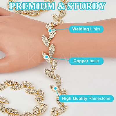 Glass Crystal Rhinestone Chains FIND-WH0126-706G-1