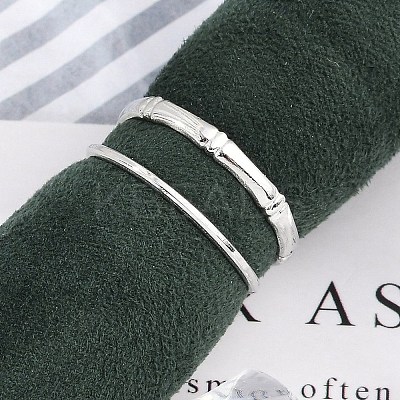 304 Stainless Steel Open Cuff Rings for Women RJEW-A056-01P-1