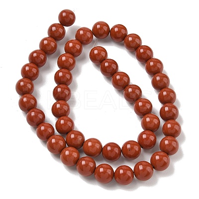 Grade A Natural Red Jasper Bead Strands G-P075-36-8mm-1