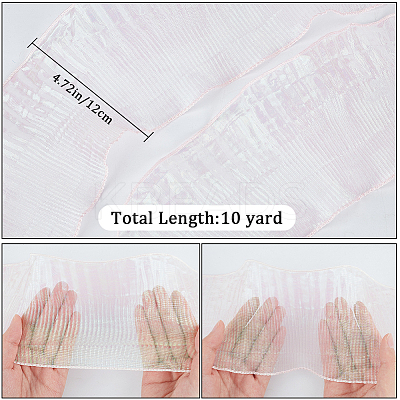 10 Yards Mermaid Color Polyester Pleated Lace Trim Ribbon DIY-WH0419-43A-1