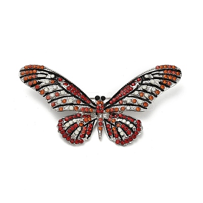Butterfly Rhinestone Brooch Pin JEWB-A034-04P-02-1
