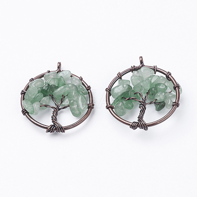Natural Green Aventurine Pendants G-E419-12R-1
