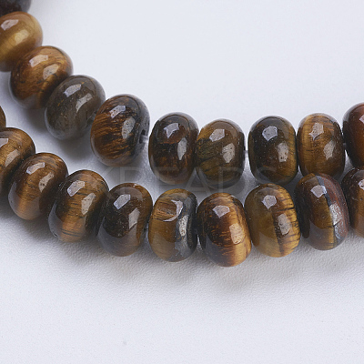 Grade AB Natural Tiger Eye Beads Strands G-P354-02-6x4mm-1