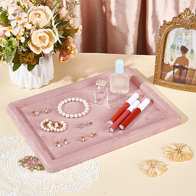 Rectangle Wood Covered with Velvet Jewelry Display Trays for Earrings Rings Necklaces Bracelets ODIS-WH0043-178B-01-1