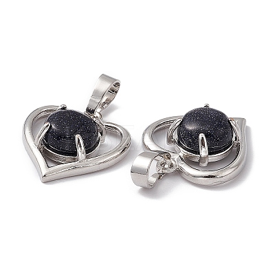 Synthetic Blue Goldstone Pendants G-P484-04P-08-1