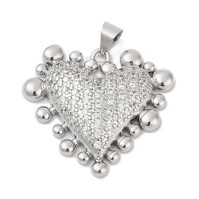 Brass Micro Pave Cubic Zirconia Pendants KK-A241-07P-1