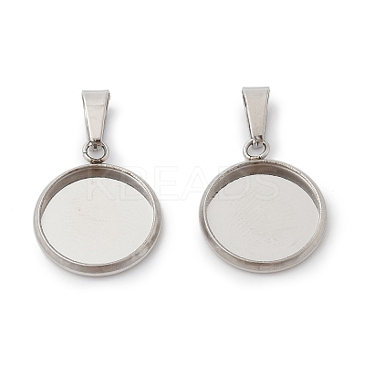 304 Stainless Steel Pendant Cabochon Settings STAS-I328-01D-P-1