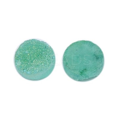 Electroplate Natural Druzy Crystal Cabochons G-L047-10mm-15-1