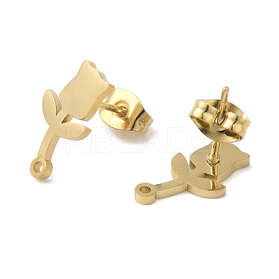Ion Plating(IP) 304 Stainless Steel Stud Earring Findings STAS-I206-20G-1