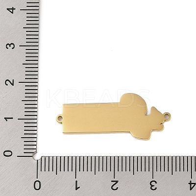 304 Stainless Steel Dark Orange Enamel Connector Charms STAS-P377-12G-1