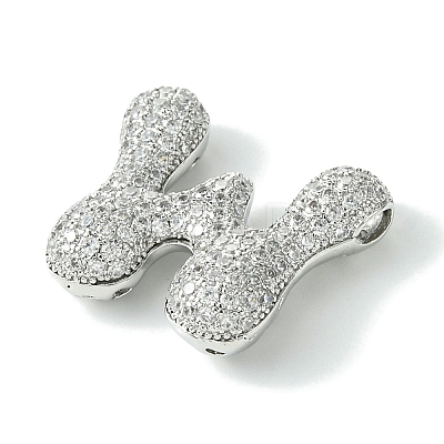 Rack Plating Brass Cubic Zirconia Pendants KK-S378-02P-W-1
