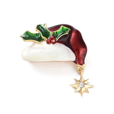 Christmas Theme Rhinestone Brooch Pin JEWB-D061-01KCG-05-1