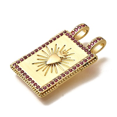 Brass Micro Pave Cubic Zirconia Pendants KK-U055-06B-02-1