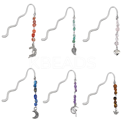 Alloy Wavy Bookmarks AJEW-DC00022-1
