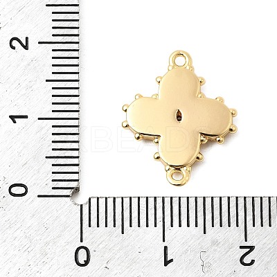 Brass Pave Clear Cubic Zirconia Flower Links Connector Charms KK-G553-03G-1