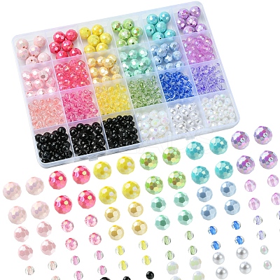 DIY Round Acrylic Beads Jewelry Making Findings Kits DIY-FS0007-79-1