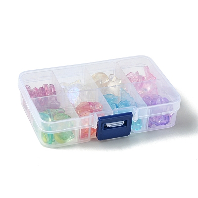 80Pcs 8 Colors Electroplate Transparent Glass Beads EGLA-FS0001-39-1