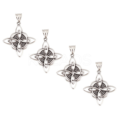 4Pcs 304 Stainless Steel Manual Polishing Pendants STAS-UN0049-42-1