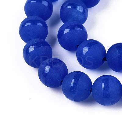 Frosted Natural White Jade Beads Strands G-T138-8mm-209H-1