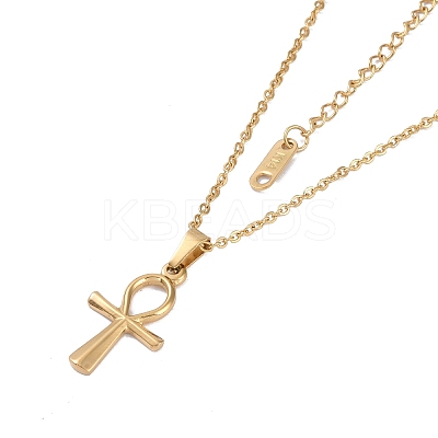 Ion Plating(IP) 304 Stainless Steel Cable Chain Necklaces NJEW-G081-07G-1
