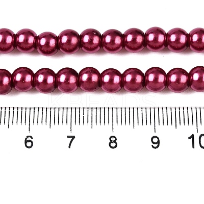 Baking Paint Pearlized Glass Pearl Round Bead Strands HY-Q330-8mm-14-1