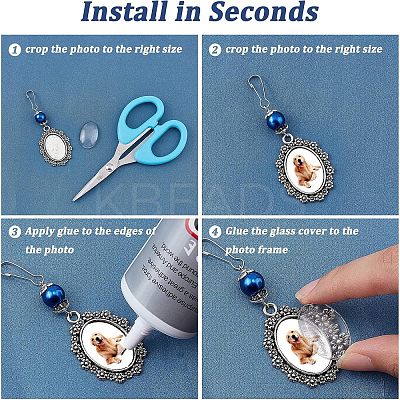 4 Sets 4 Style Glass Pearl Beads & Cabochons Keychain HJEW-FH0001-20-1